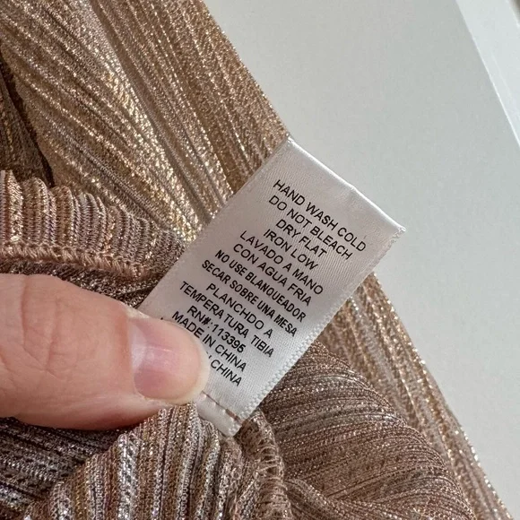 NWT En Crème Women’s Metallic Long Sleeve Duster Kimono and matching top set XL - Picture 11 of 11